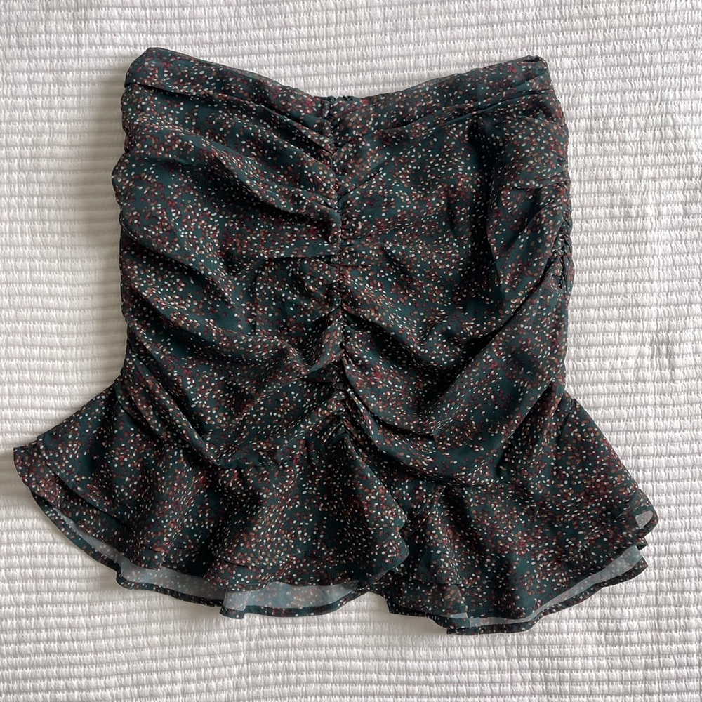 Green Multicolor Ruched Skirt from Southmoon Under